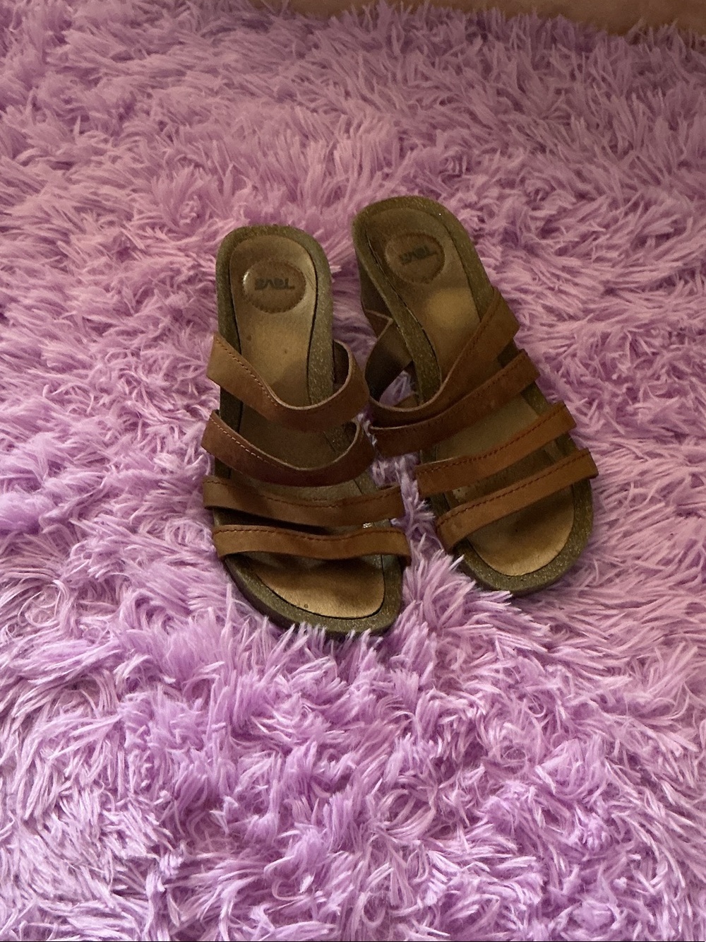 Teva Brown Strappy Kids Slide Sandals